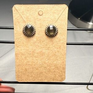 Francesca's Collections Gold and Green Earrings